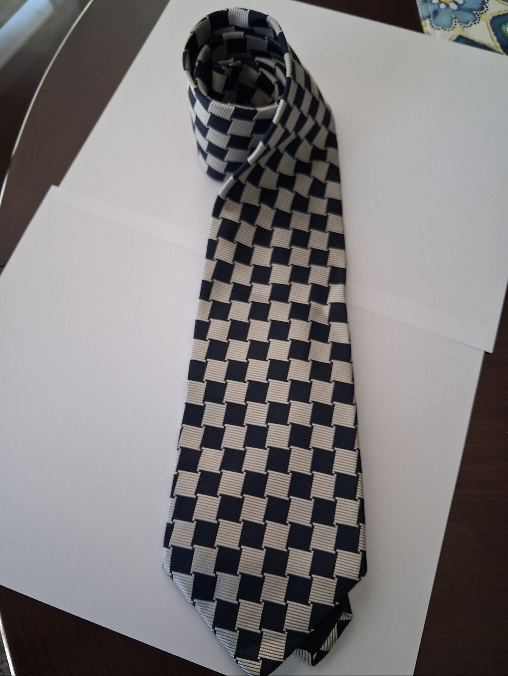 Nordstrom Silk Checkered Tie Made In Italy